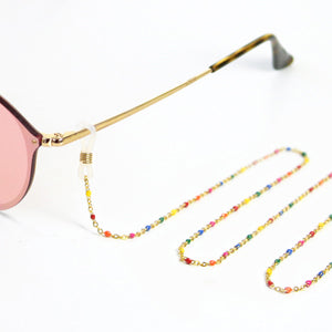 Sonnenbrillenkette Regenbogen gold