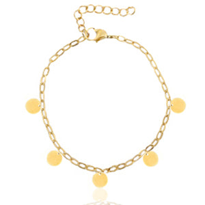 Fußkettchen linked Münzen gold / silber