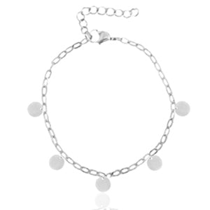 Fußkettchen linked Münzen gold / silber